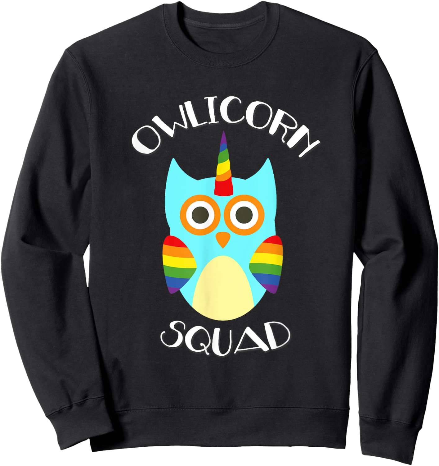 Owlicorn Owl Unicorn Mash Up Squad Shirt Sweatshirt - Sweatshirt | Black