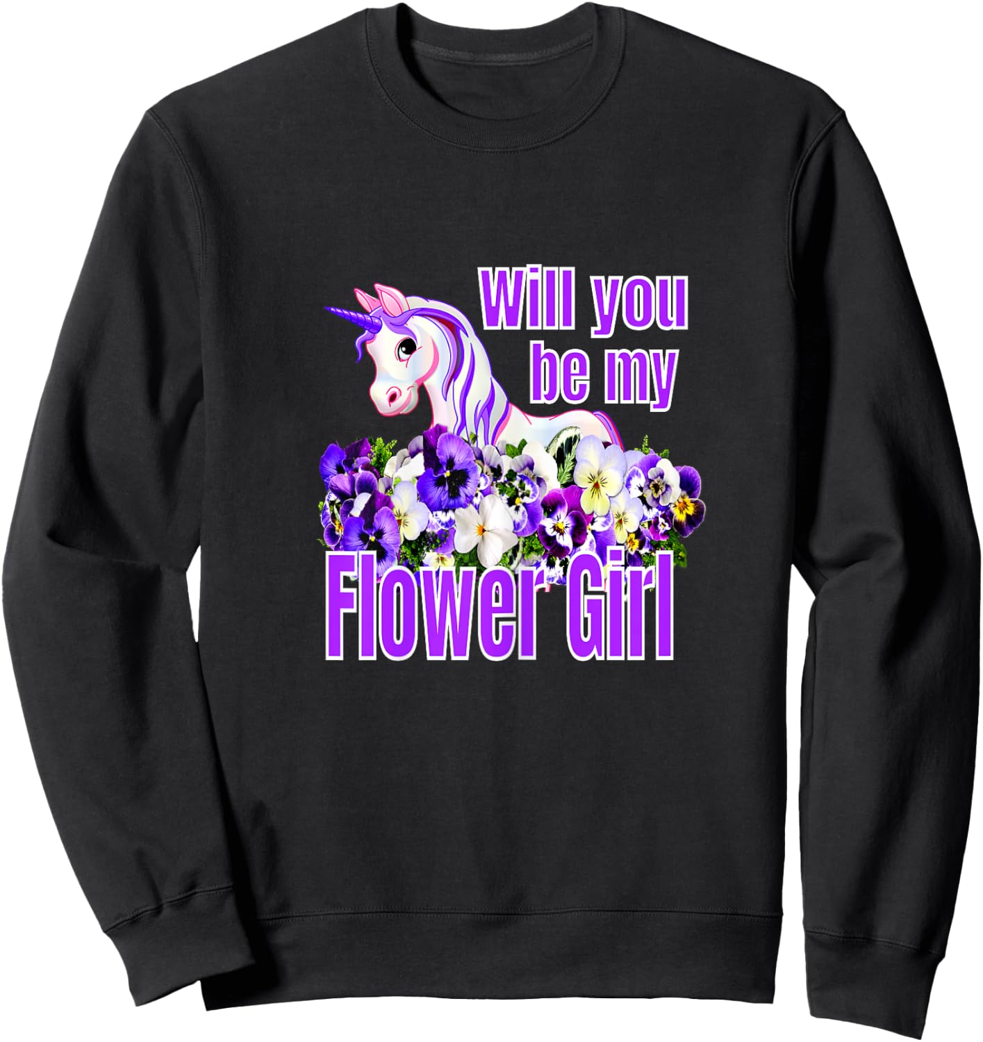Will You Be My Flower Girl Sweatshirt - Sweatshirt | Black