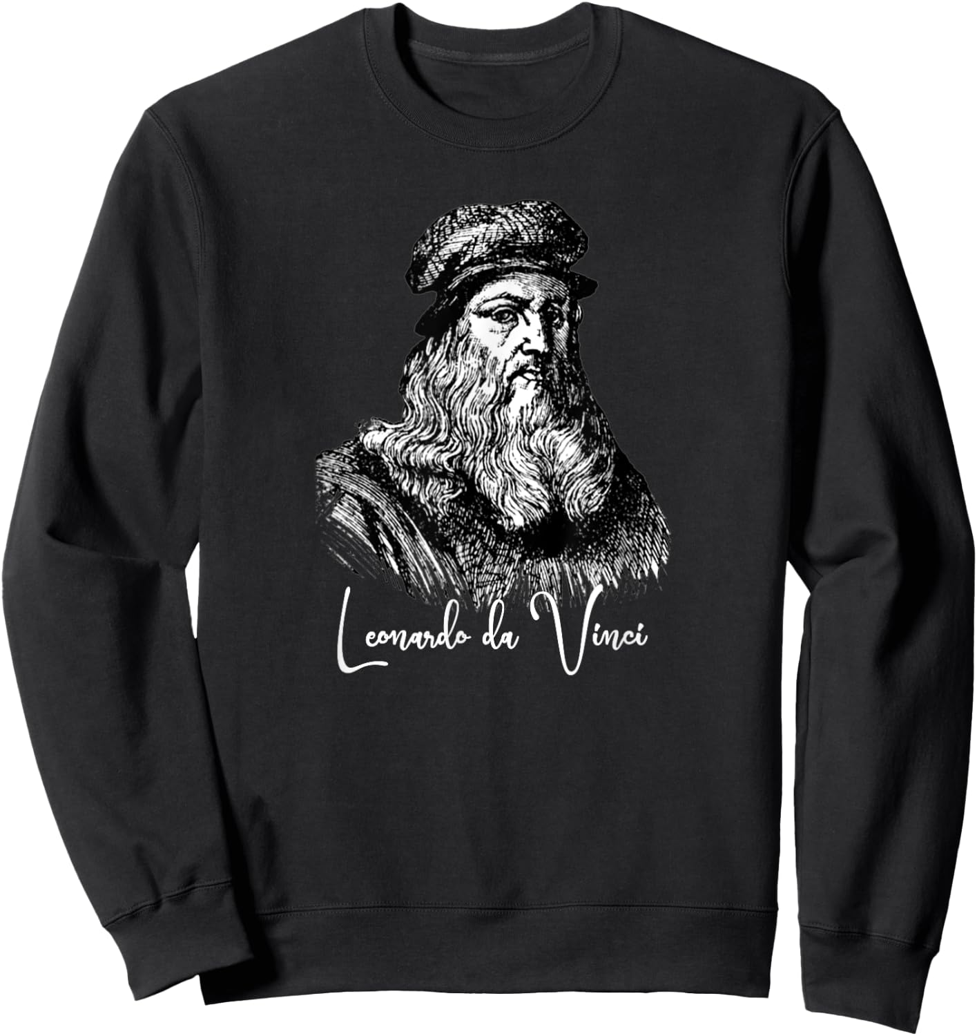 Leonardo da Vinci Shirt Self Portrait Renaissance Art Gift Sweatshirt - Sweatshirt | Black
