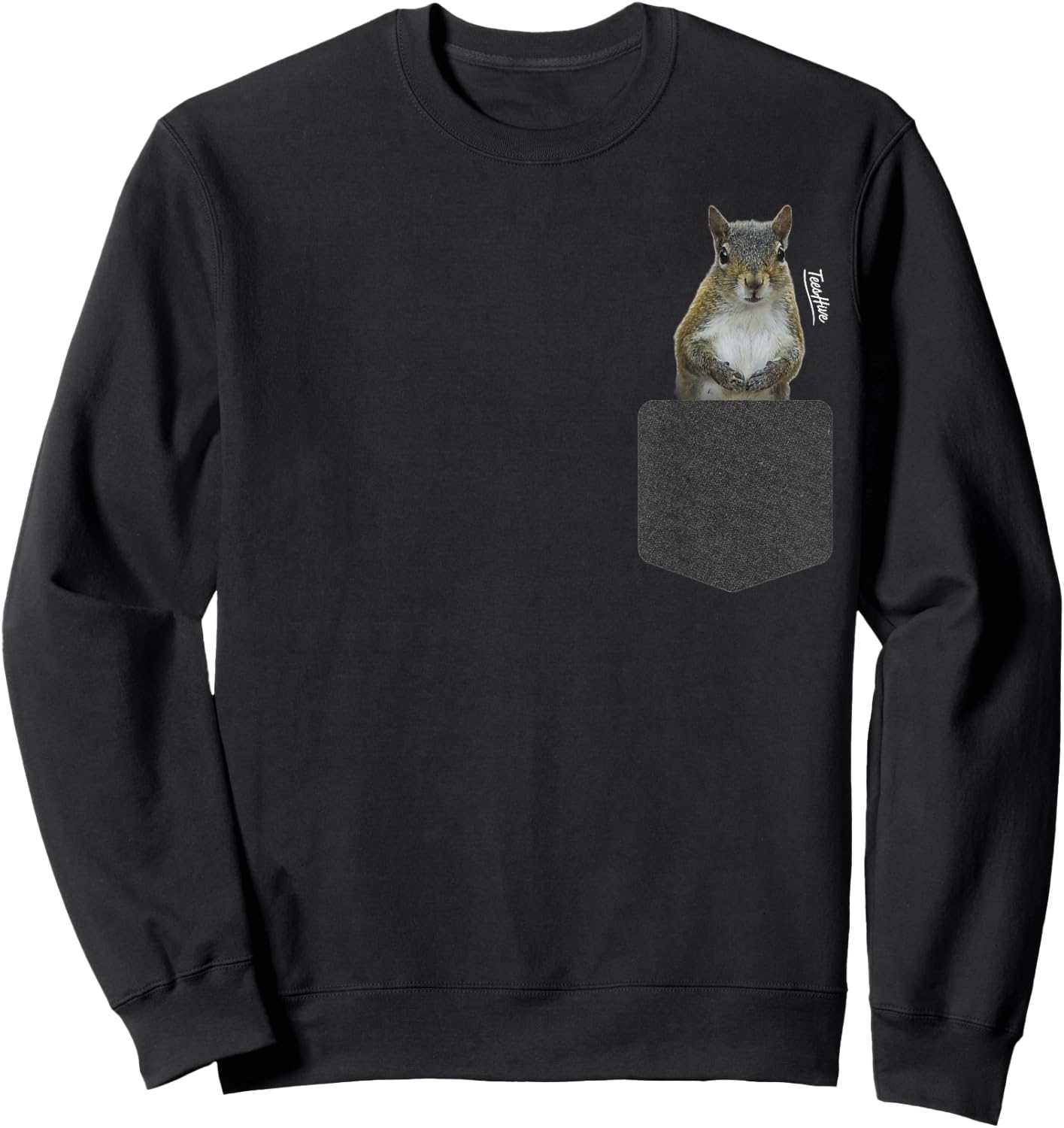 Squirrel In Pocket - Squirrel Lover Themed Sweatshirt - Sweatshirt | Black