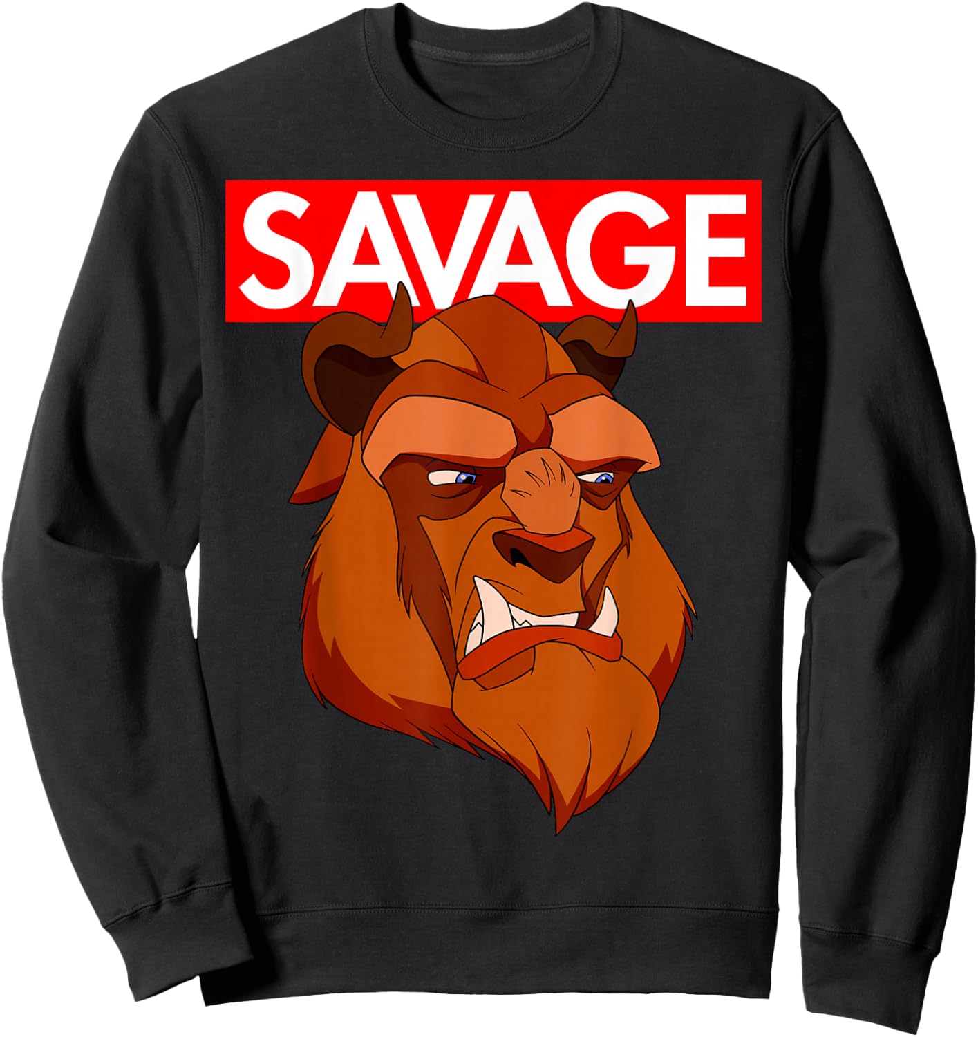 Disney Beauty & the Beast Savage Face Graphic Sweatshirt - Sweatshirt | Black
