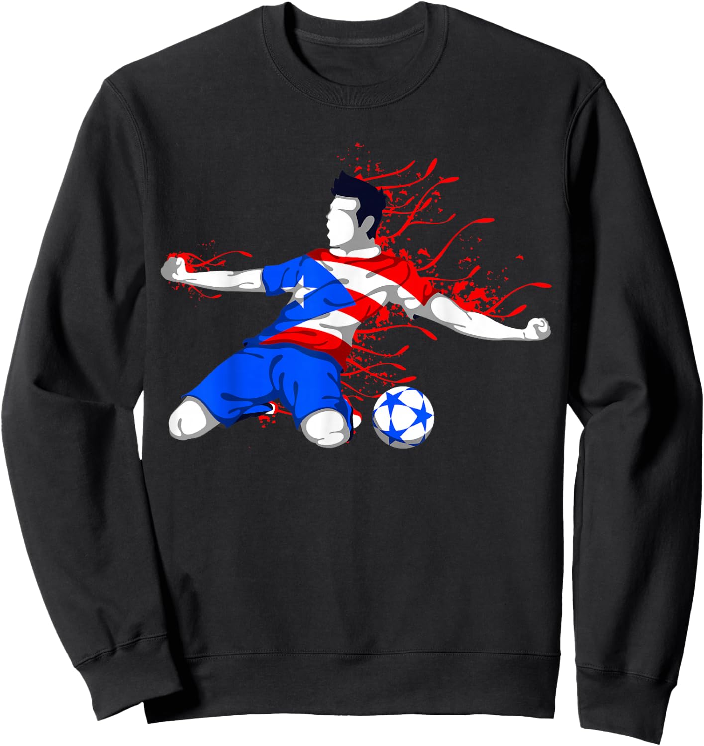 Puerto Rico Soccer Puerto Rican National Flag Football Lover Sweatshirt - Sweatshirt | Black