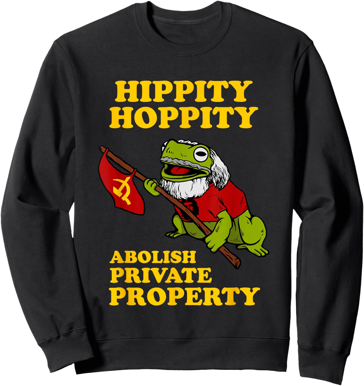 Kids Hippity Hoppity Abolish Private Property - Frog Meme 6 Cranberry Sweatshirt - Sweatshirt | Black