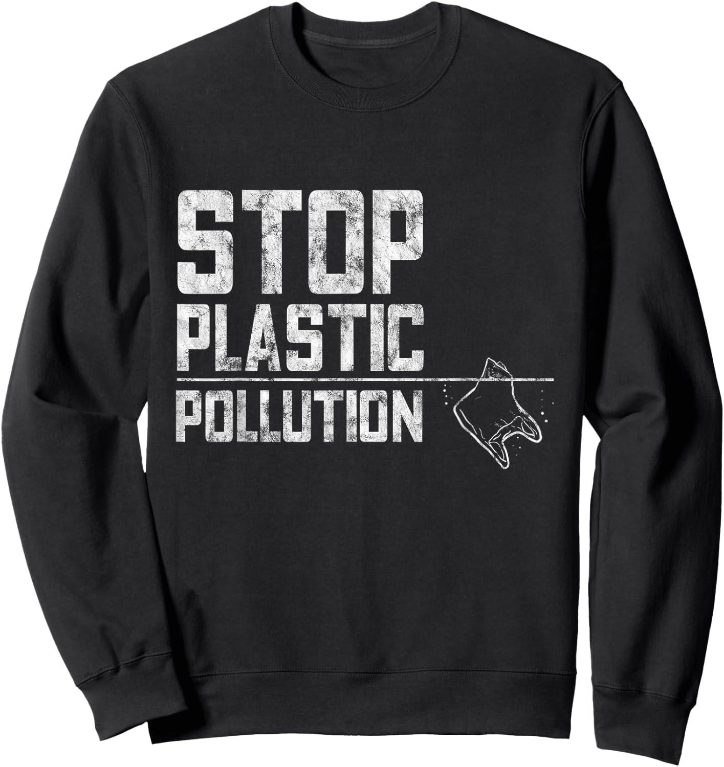 Stop Plastic Pollution Plastic Bag Zero Waste Sweatshirt - Sweatshirt | Black