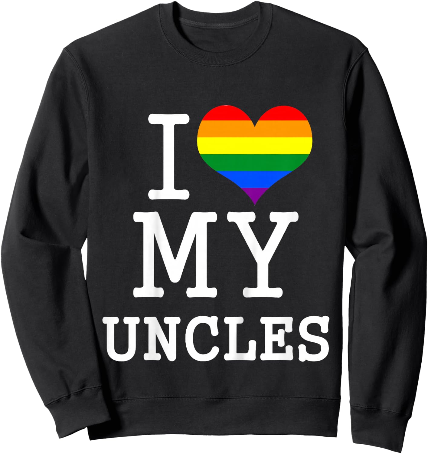 for My Gay Uncles Baby Clothes I Love My 2 Uncles Toddler Sweatshirt - Sweatshirt | Black