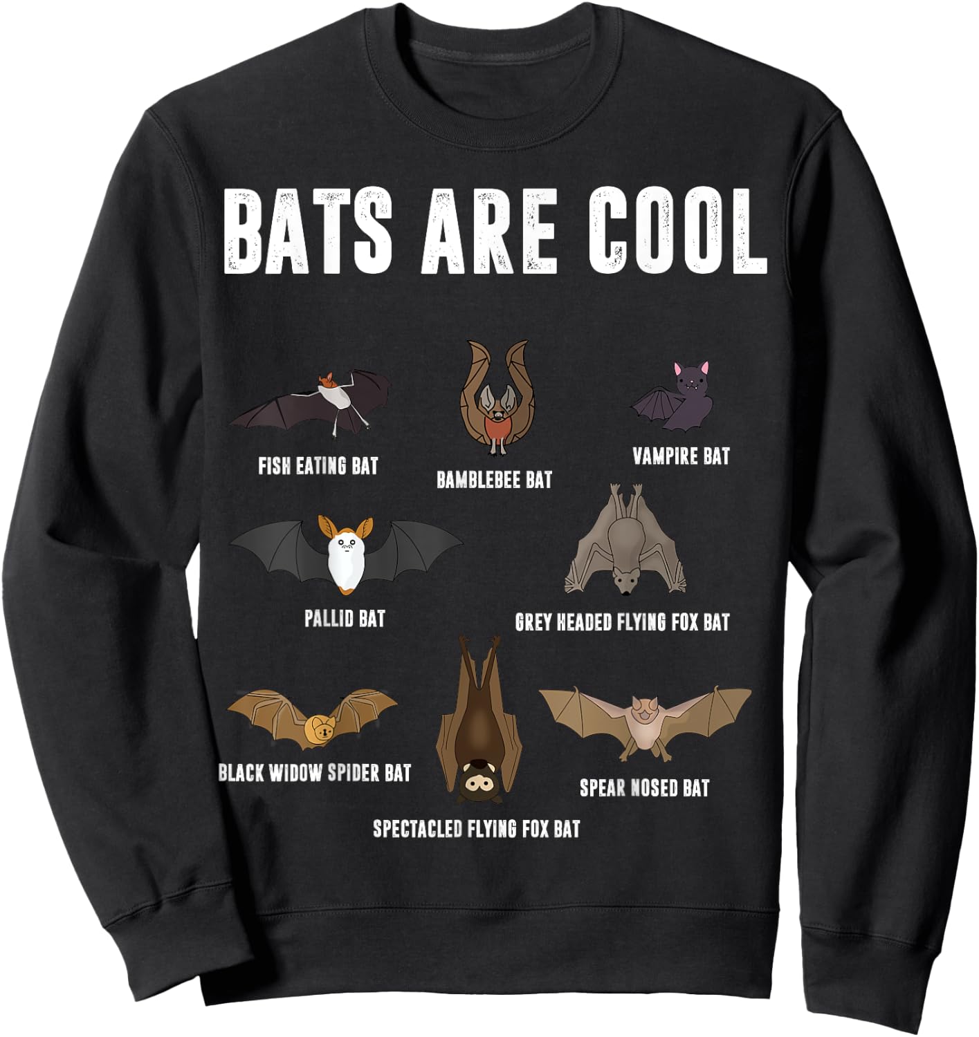 Bats Are Cool | Learning Science Is Fun For Kids Sweatshirt - Sweatshirt | Black