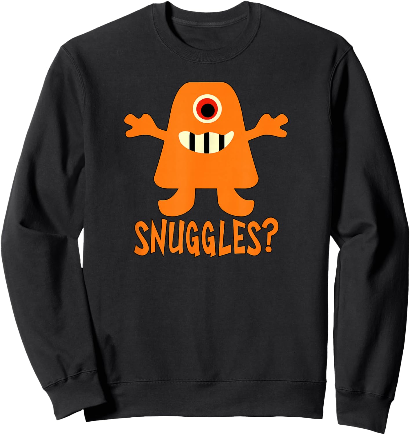 Snuggles with Cute Orange Monster Sweatshirt - Sweatshirt | Black