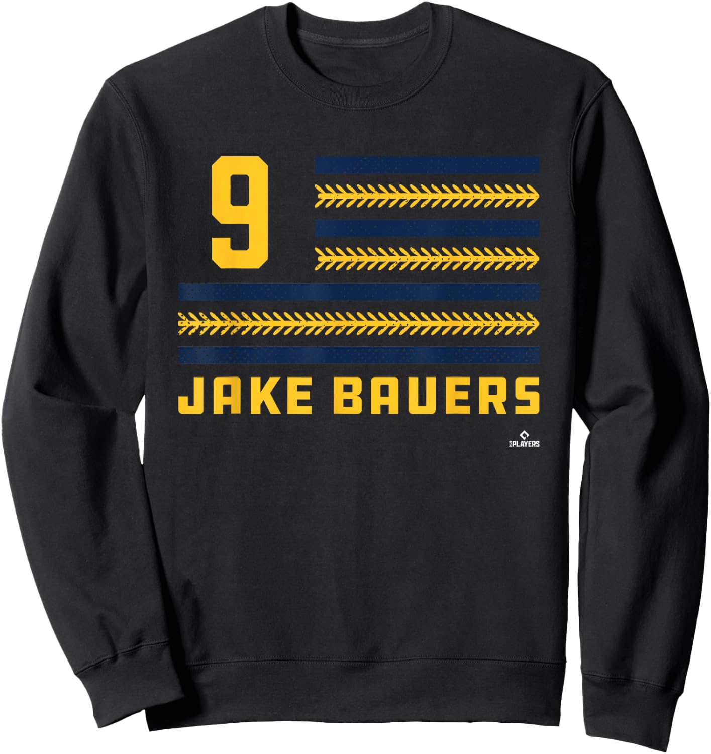 Flag Stripes Jake Bauers Milwaukee Baseball MLBPA Sweatshirt - Sweatshirt | Black