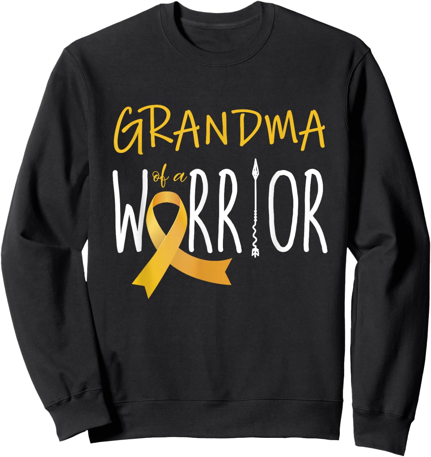 Childhood cancer awareness Grandma of a warrior Sweatshirt - Sweatshirt | Black