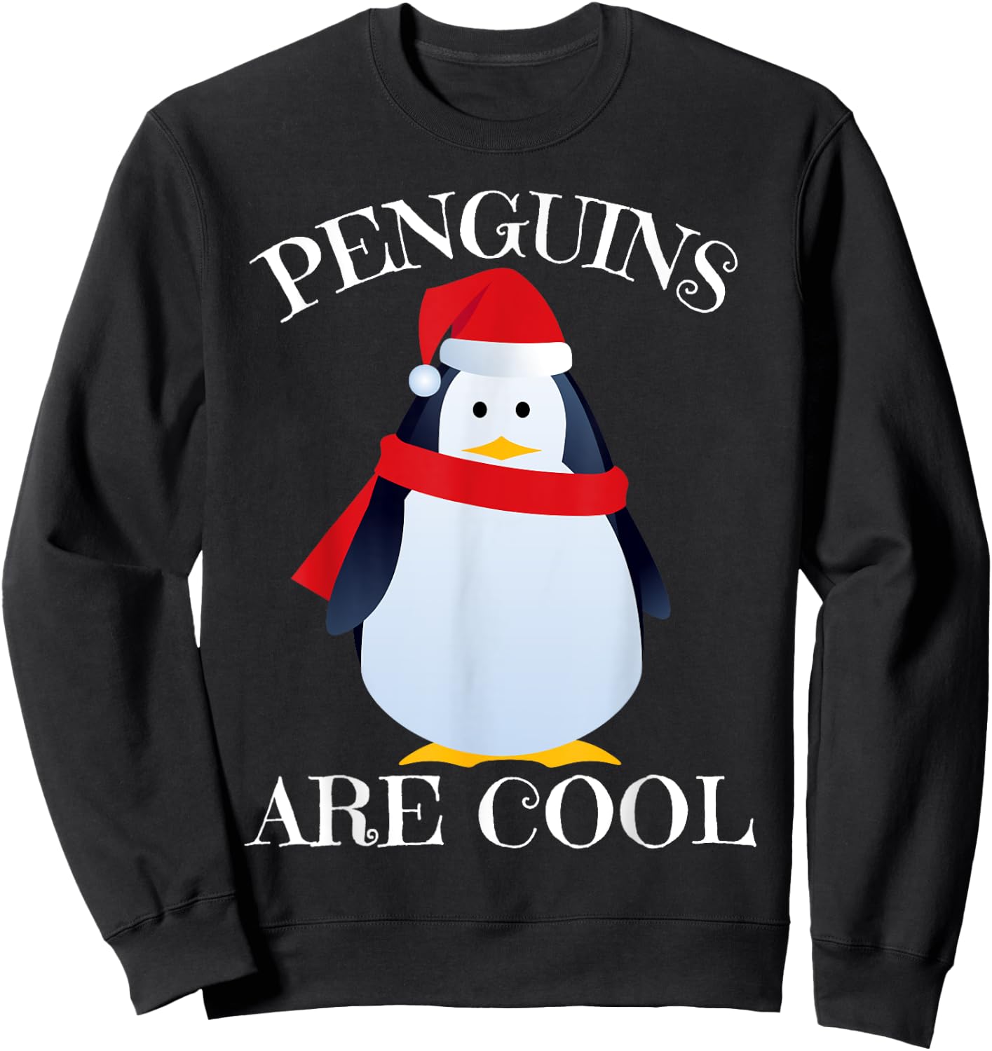 Cute Christmas Penguin Shirt for Kids Boy Girl Men & Women Sweatshirt - Sweatshirt | Black