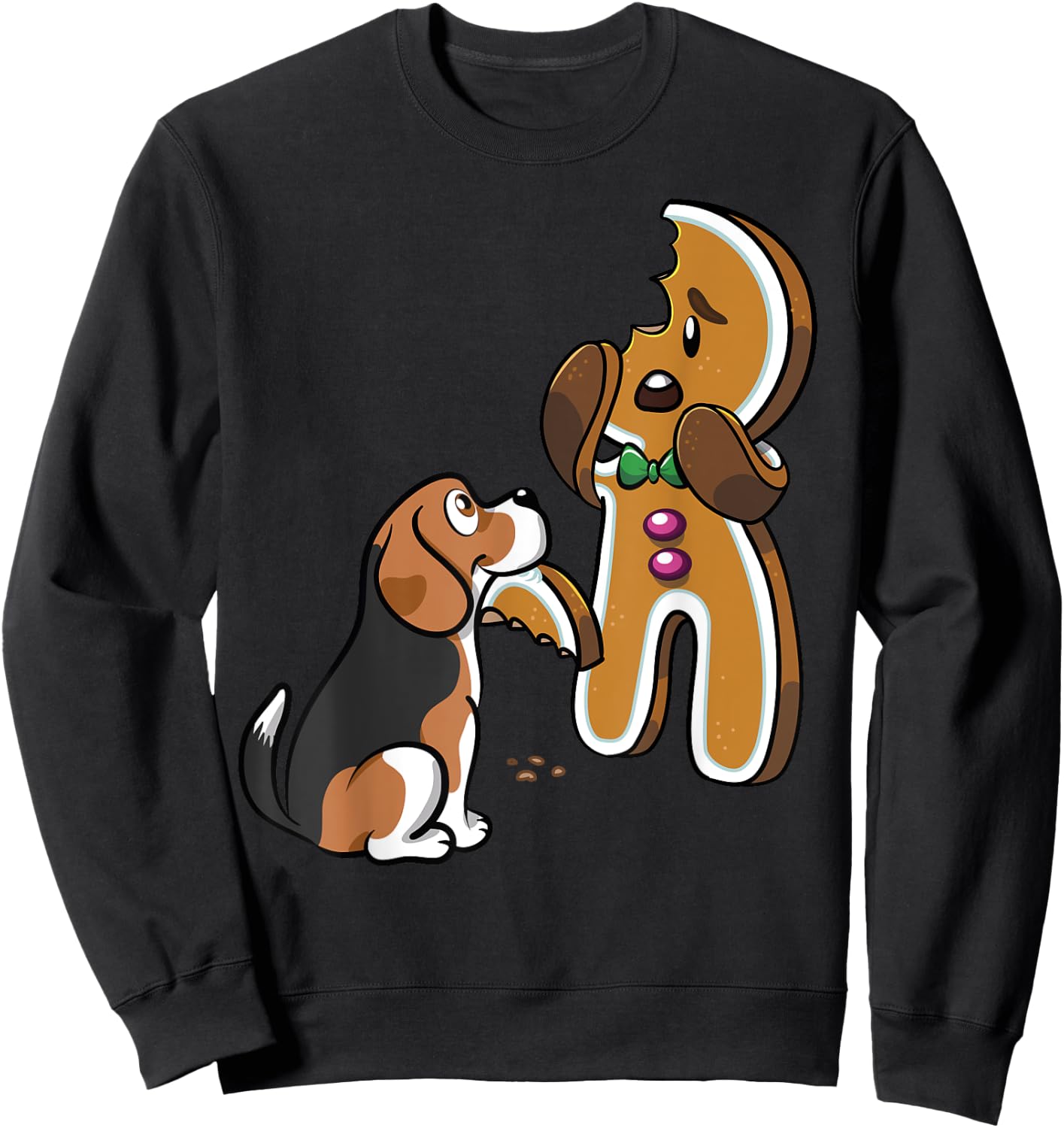 Beagle Gingerbread Man Christmas Funny Dog Shirt Sweatshirt - Sweatshirt | Black