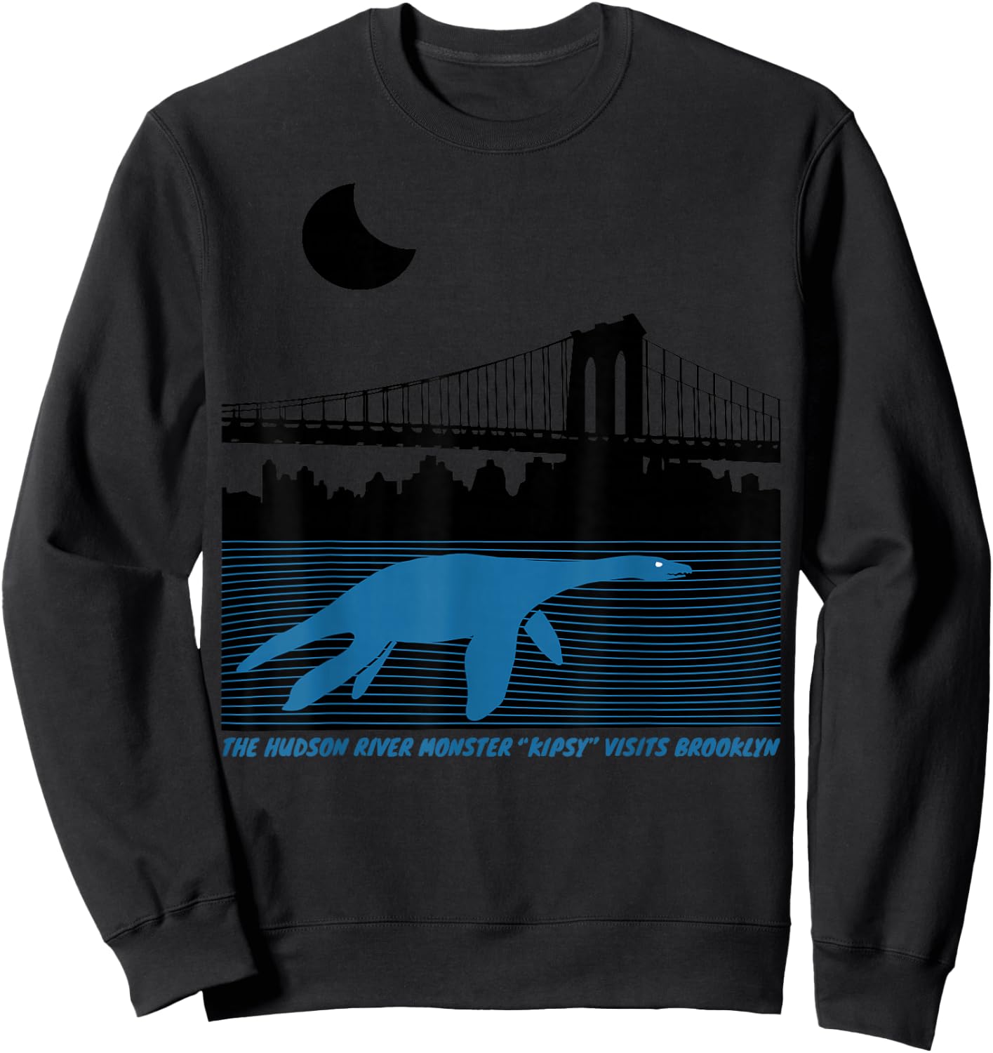KIPSY (The Hudson River Monster Visits Brooklyn Bridge) Sweatshirt - Sweatshirt | Black