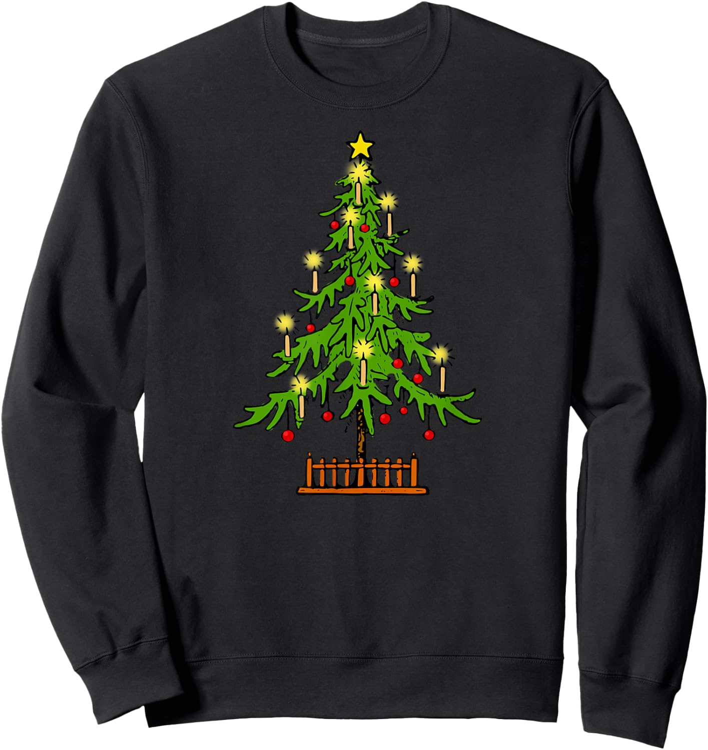 Lighted Christmas Tree Winter Holiday Sweatshirt - Sweatshirt | Black