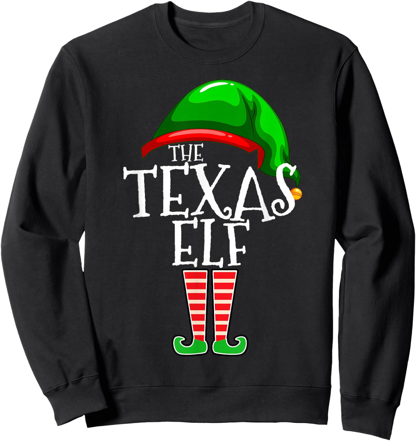 Texas Elf Group Matching Family Christmas Gift Costume Set Sweatshirt - Sweatshirt | Black