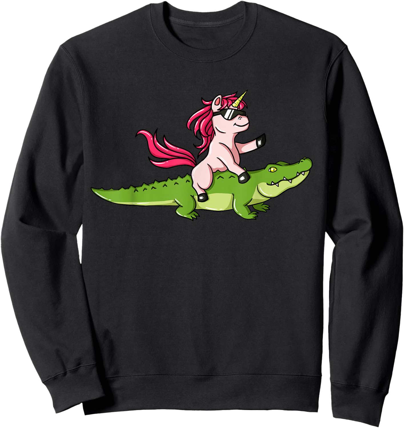 Alligator Unicorn Crocodile Gator Reptile Men Boys Sweatshirt - Sweatshirt | Black
