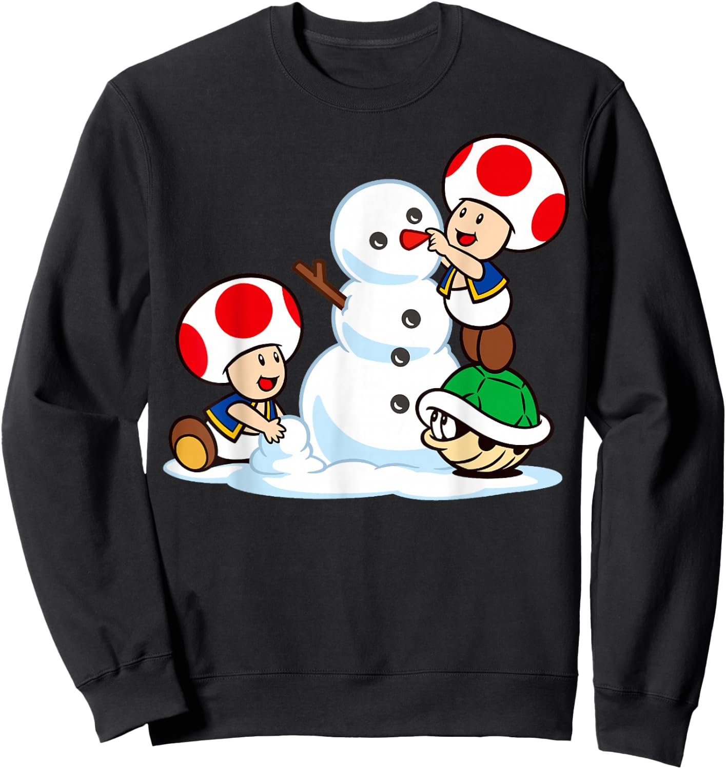 Super Mario Toad Snow Man Sweatshirt - Sweatshirt | Black