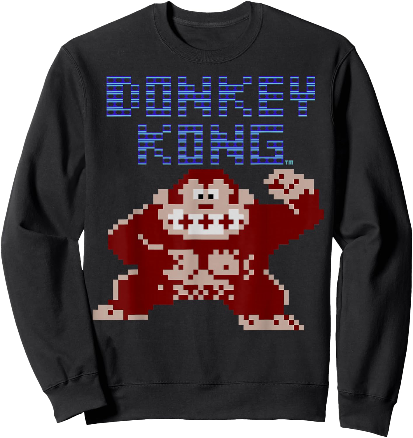 Nintendo Donkey Kong 8-Bit Pose Retro Graphic Sweatshirt - Sweatshirt | Black
