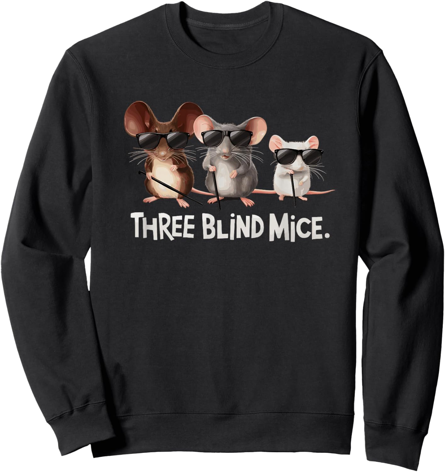 Three Blind Mice Nursery Rhyme Halloween Costume Sweatshirt - Sweatshirt | Black