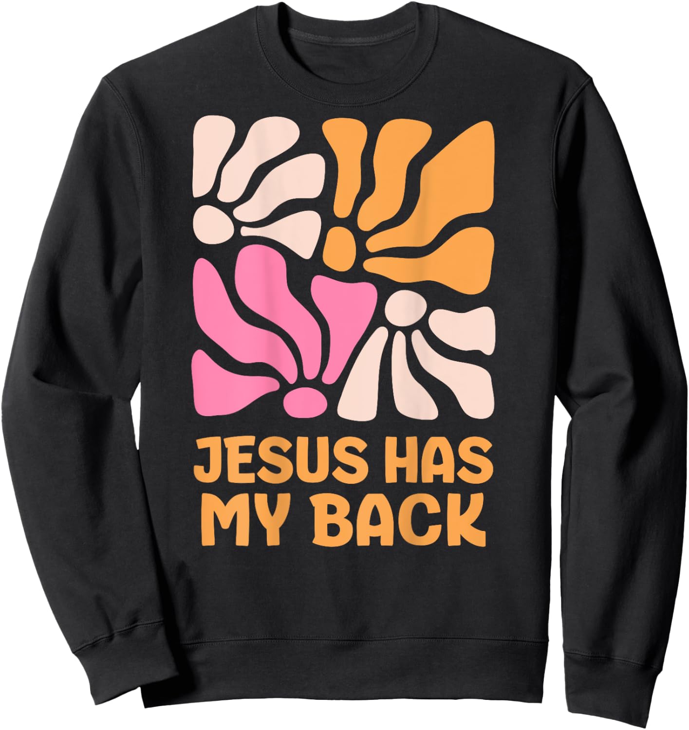 Jesus has my back kids boho Christian girls Sweatshirt - Sweatshirt | Black