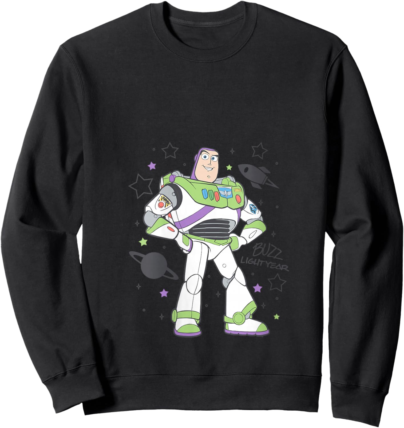 Disney Pixar Toy Story Buzz Lightyear's Signature Portrait V-Neck Sweatshirt - Sweatshirt | Black