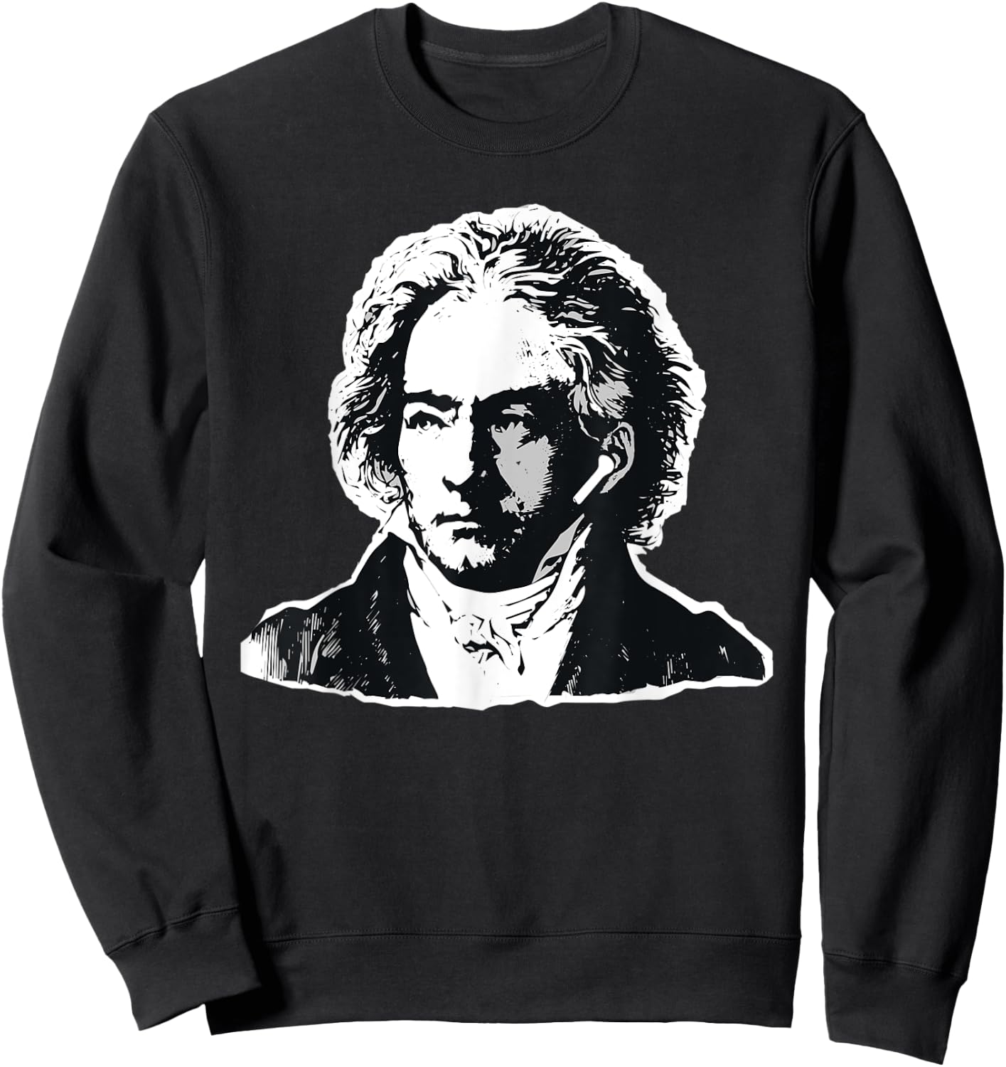 Ludwig Van Beethoven Classical Music Composer Earbuds Sweatshirt - Sweatshirt | Black