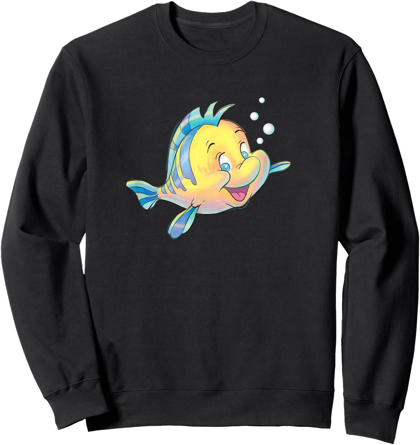 Disney The Little Mermaid Flounder Bubbles Small Sweatshirt - Sweatshirt | Black