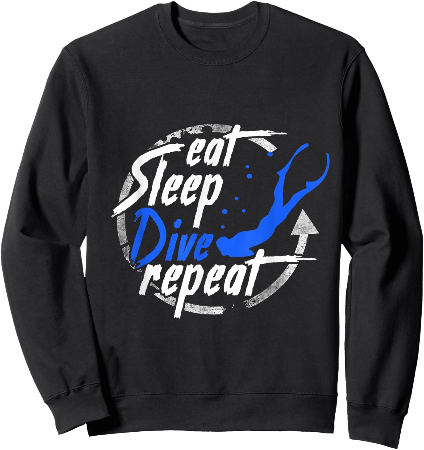Freediving eat sleep Free dive Diving Apnea Ocean Sea Sweatshirt - Sweatshirt | Black