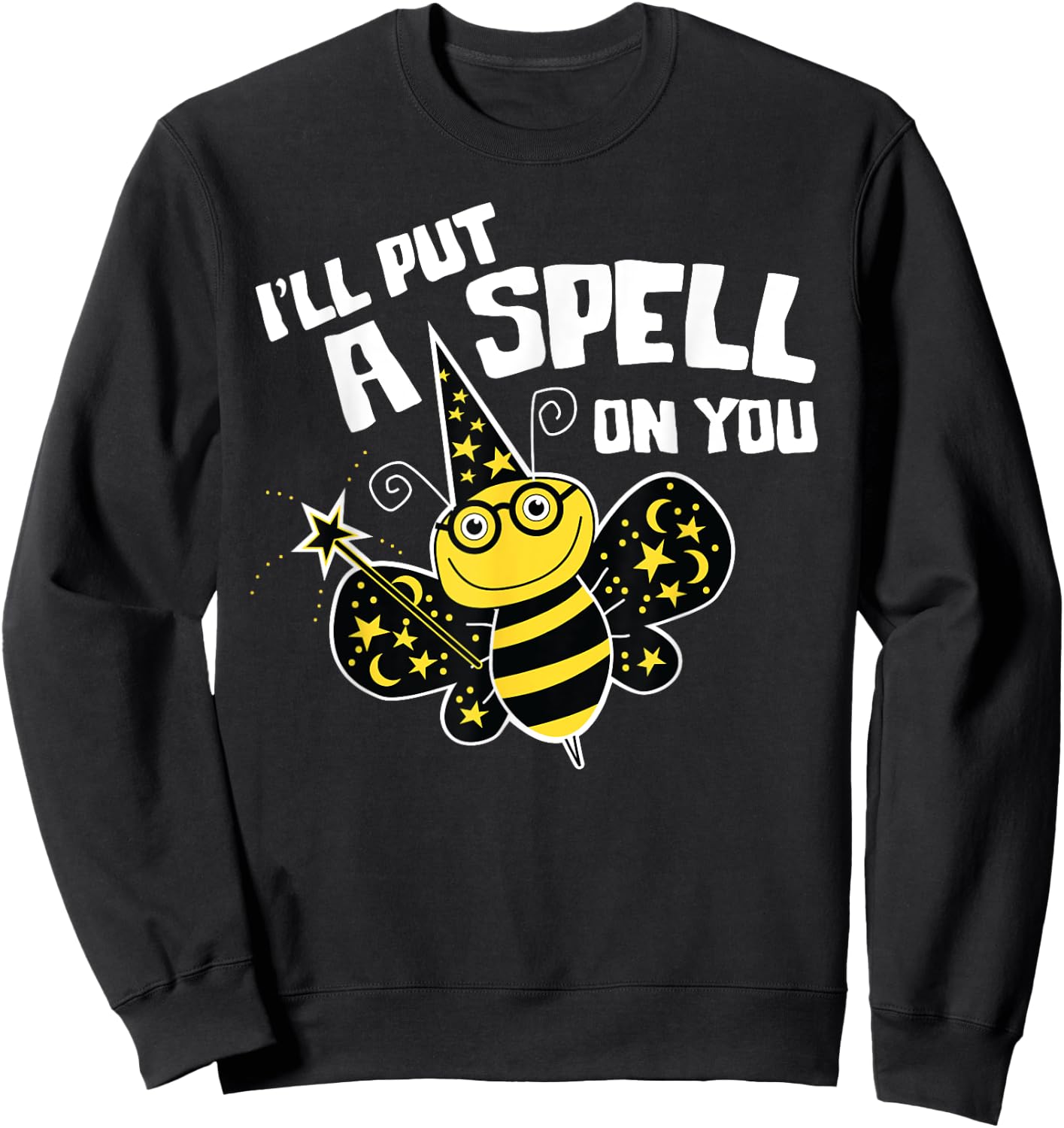 Cute Spelling Bee Wizard for Competitive Word Loving Kids Sweatshirt - Sweatshirt | Black