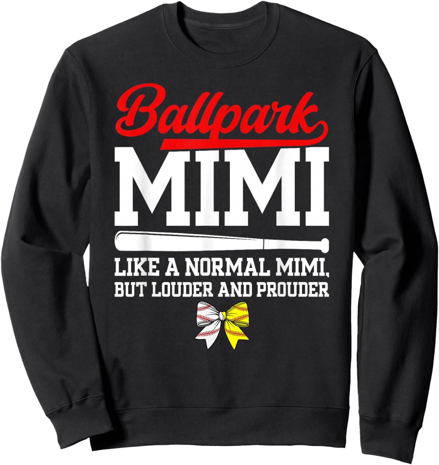Ballpark Mimi Definition Baseball Softball Mimi Grandma Sweatshirt - Sweatshirt | Black