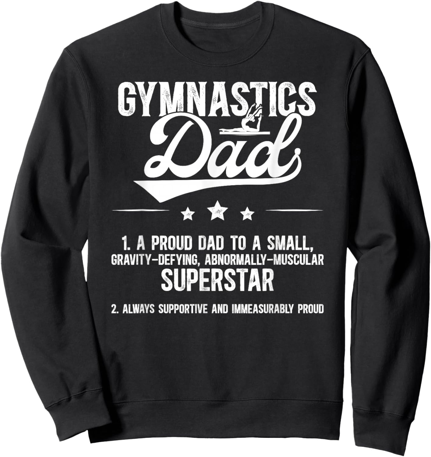 Gymnastics Dad Definition Dad Of A Gymnast Father Sweatshirt - Sweatshirt | Black