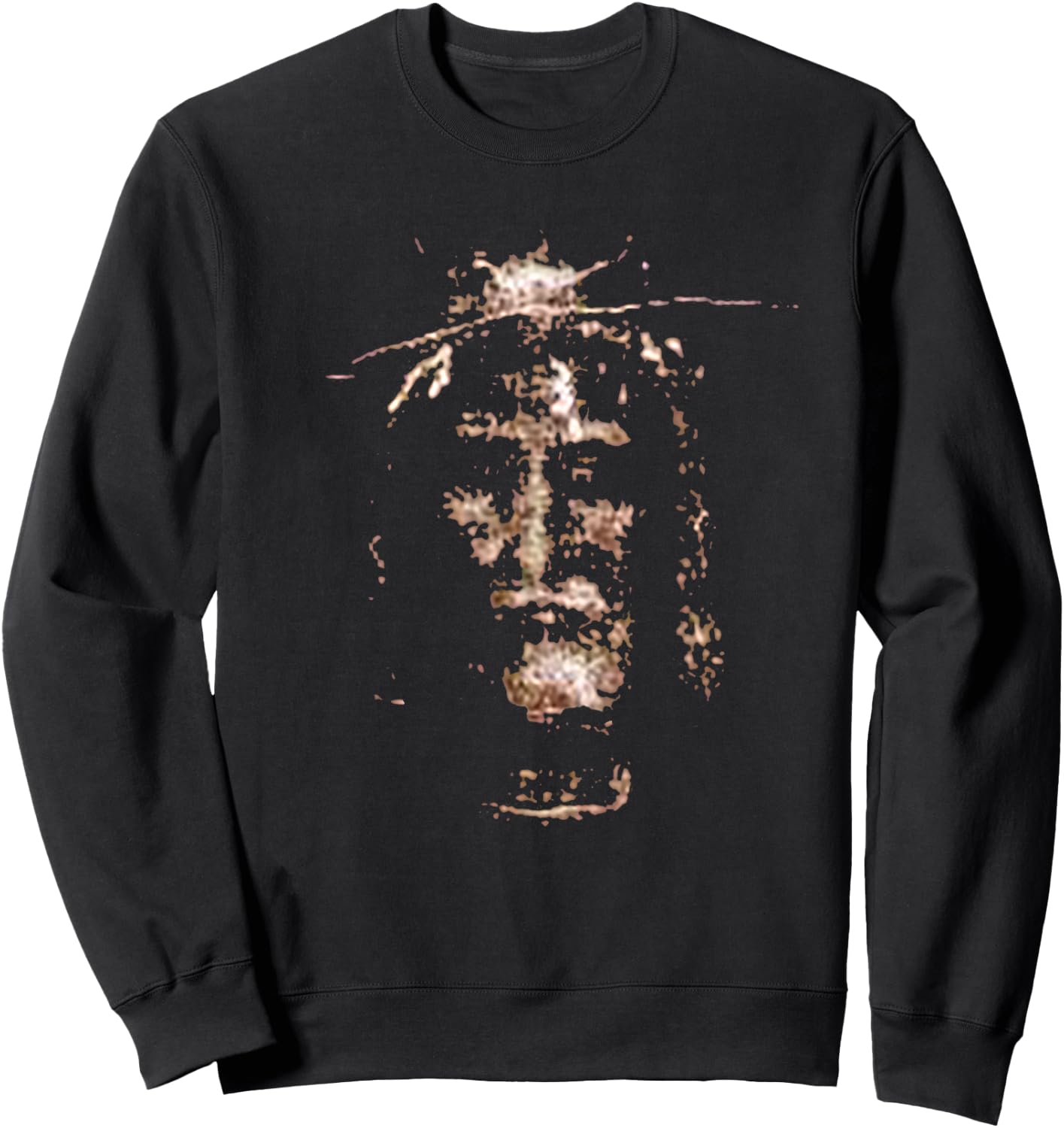Jesus Shroud of Turin Shirt Holy Face of Jesus Sweatshirt - Sweatshirt | Black