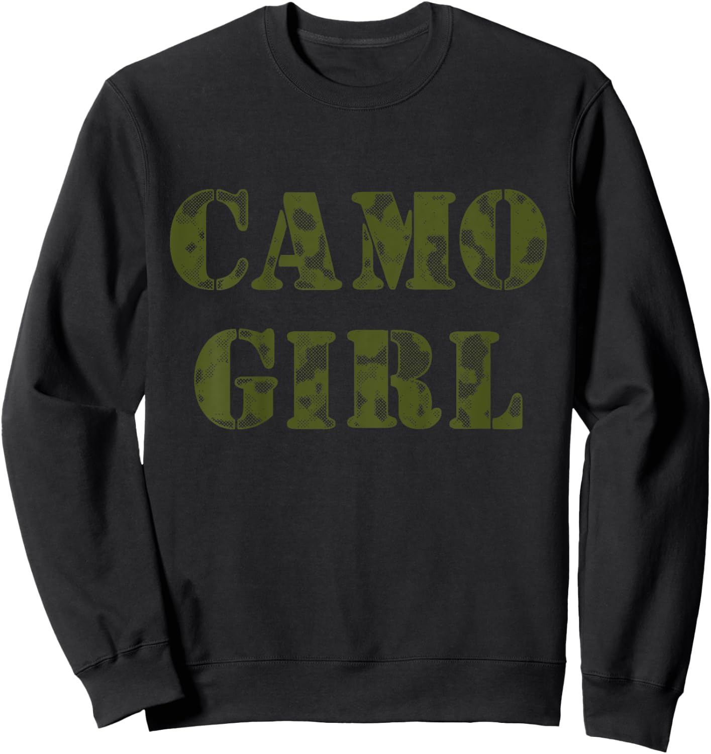 Kids CAMO GIRL Pink Camouflage on Pink Shirt Sweatshirt - Sweatshirt | Black
