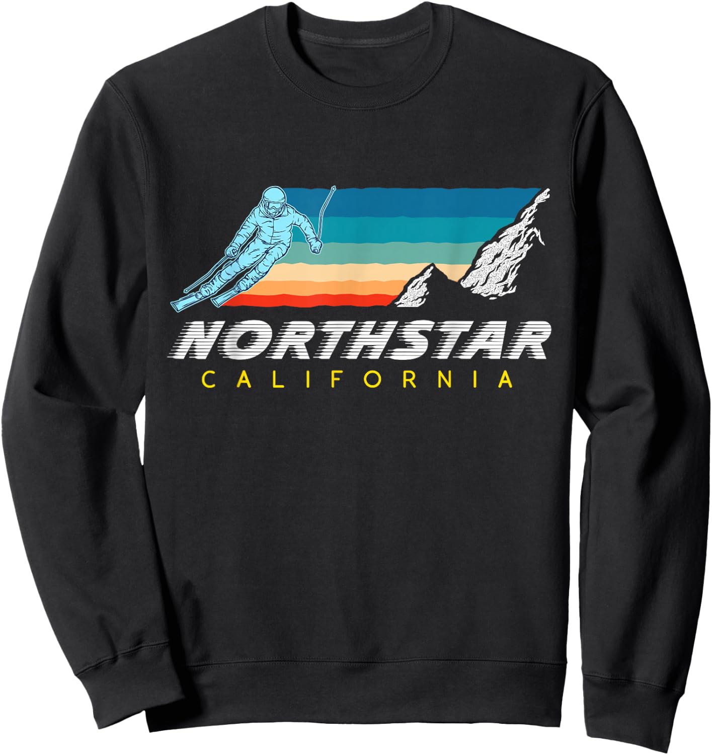 Northstar, California - USA Ski Resort 1980s Retro Sweatshirt - Sweatshirt | Black
