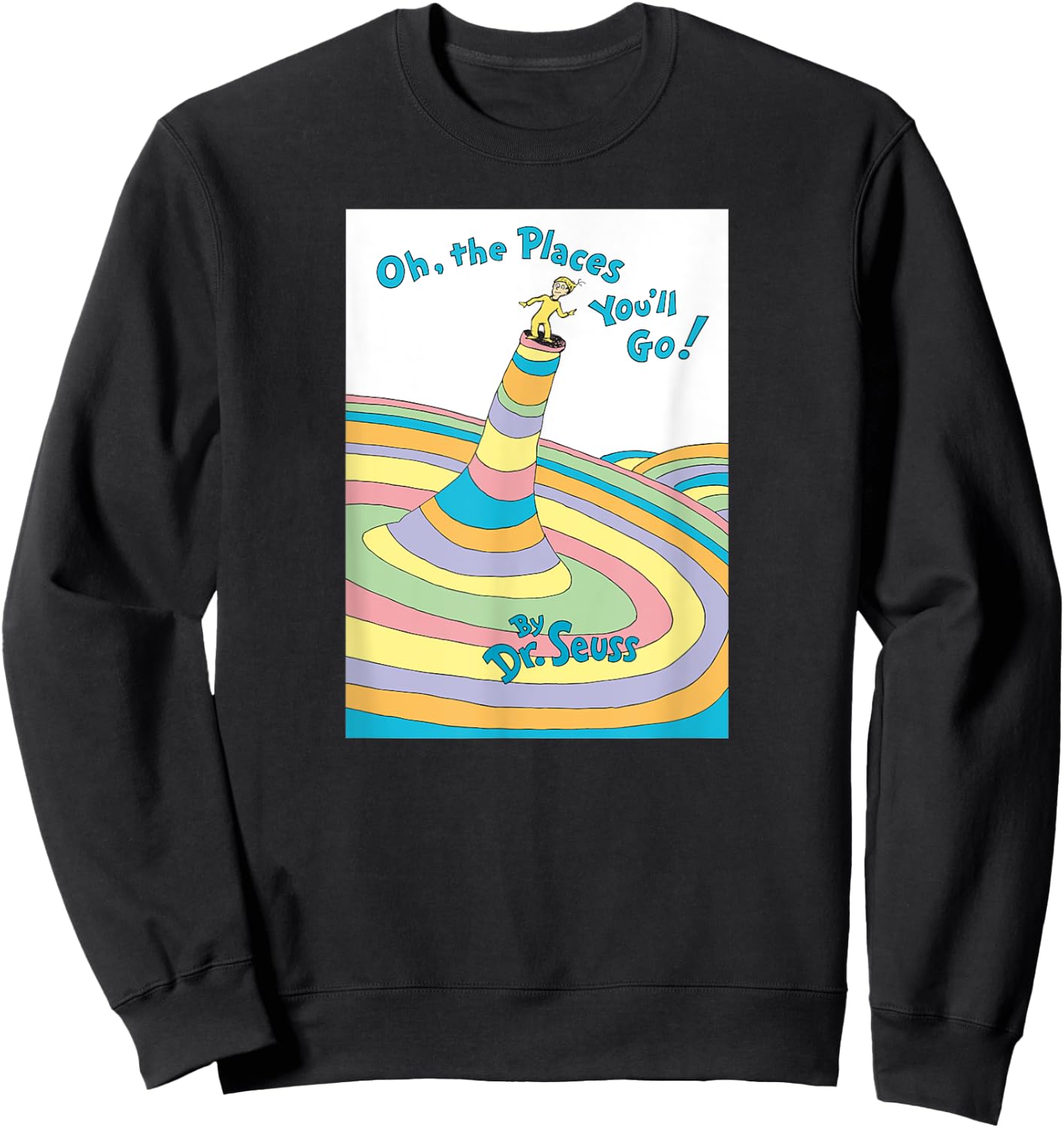 Dr. Seuss Oh the Places You'll Go Book Cover Sweatshirt - Sweatshirt | Black