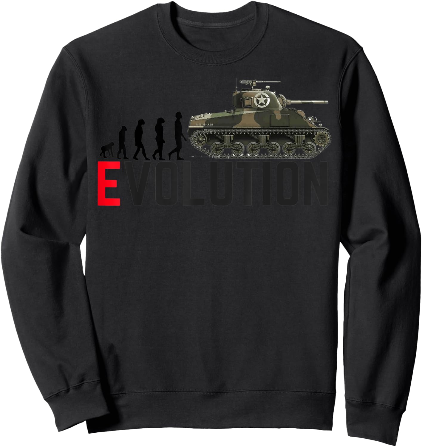 M4 Sherman Tank Cool World War 2 Tank T Shirt Sweatshirt - Sweatshirt | Black