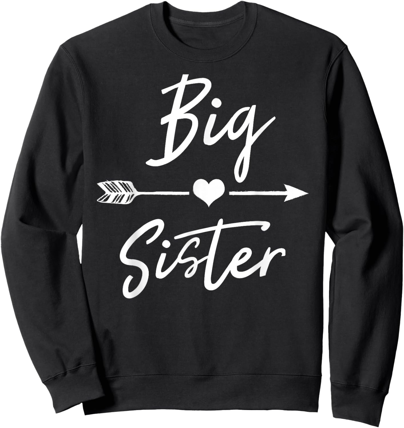 Big Sister Cute Girls Heart Arrow Love Sweatshirt - Sweatshirt | Black