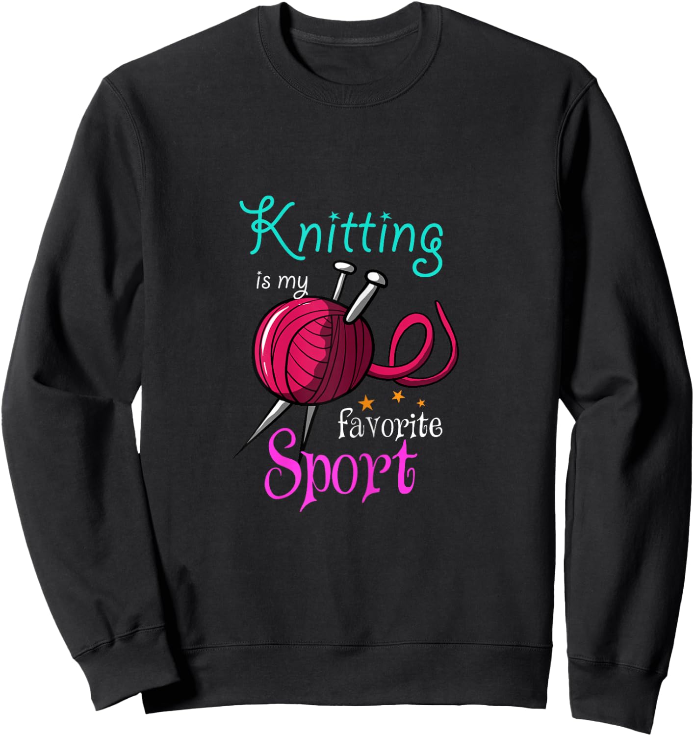 Knitting Needles Handmade Wool Knitter - Knitting Sweatshirt - Sweatshirt | Black