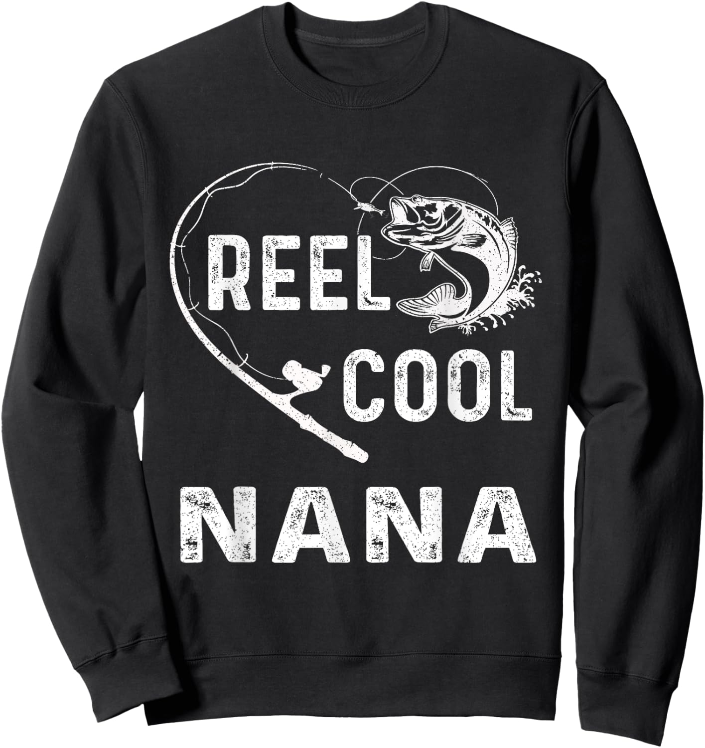 Reel Cool Nana Fishing Lover Mother's Day For Grandma Women Sweatshirt - Sweatshirt | Black