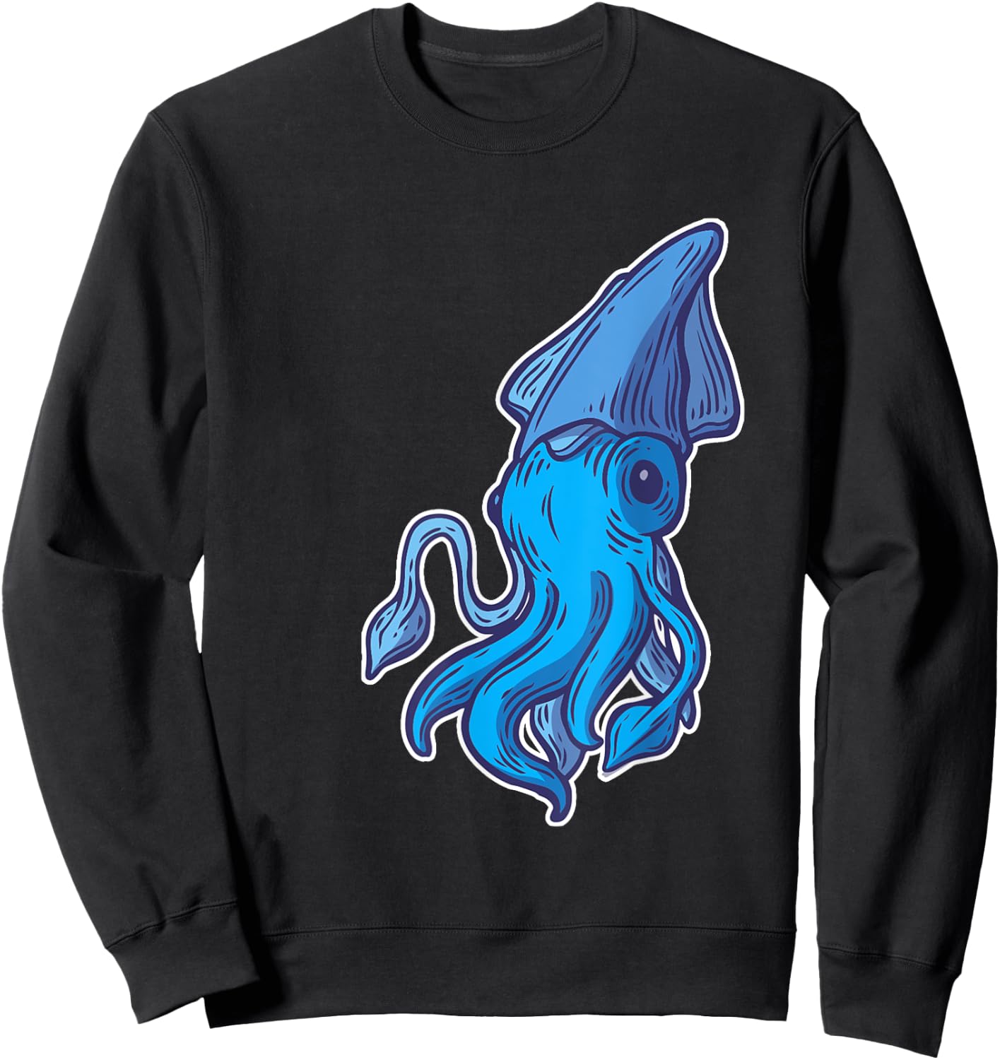 Giant Squid Sea Creature Lover Cartoon Men Women Kids Sweatshirt - Sweatshirt | Black