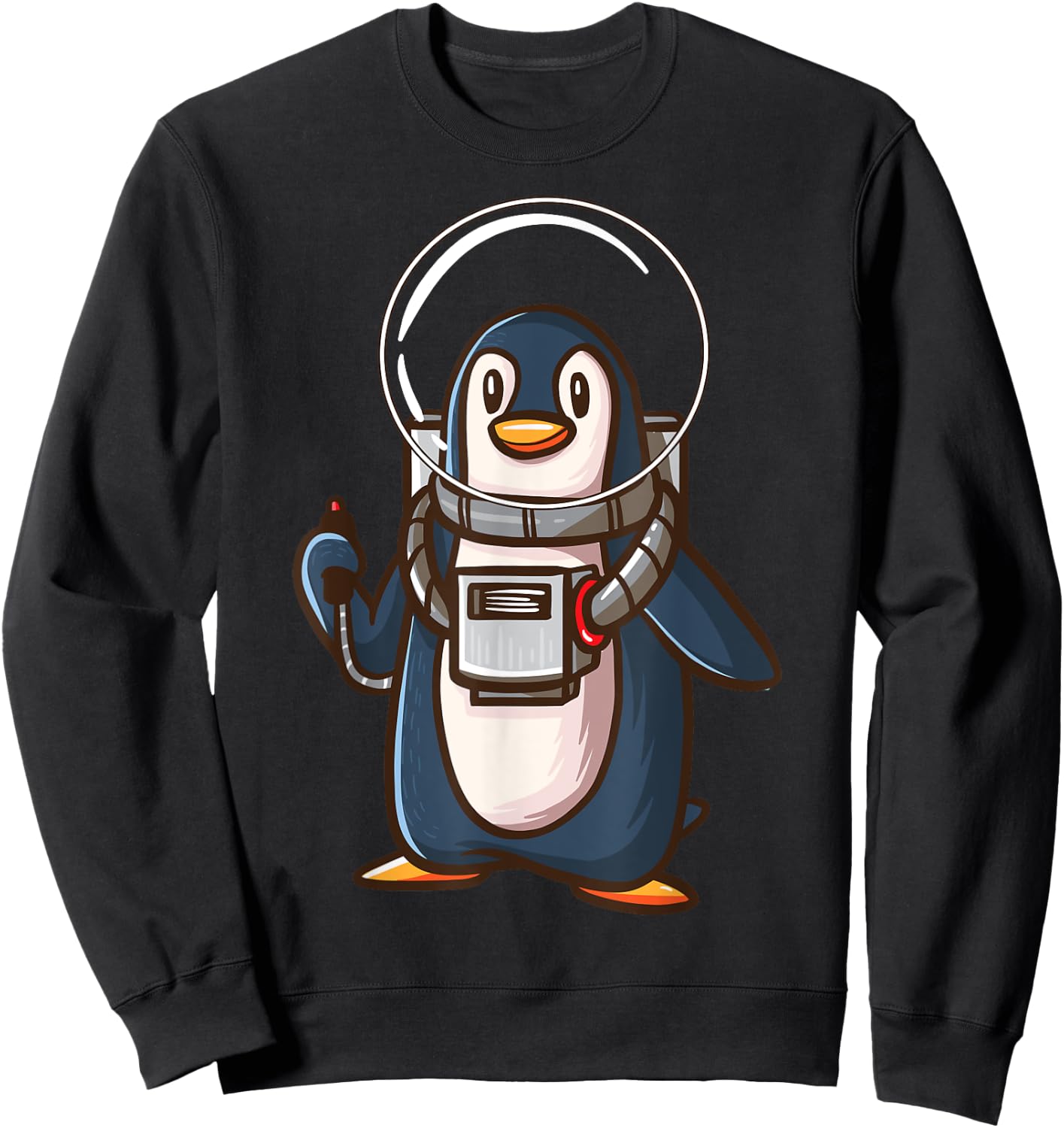 Spaceman Penguin Galaxy Space Astronaut Seabird Gifts Sweatshirt - Sweatshirt | Black