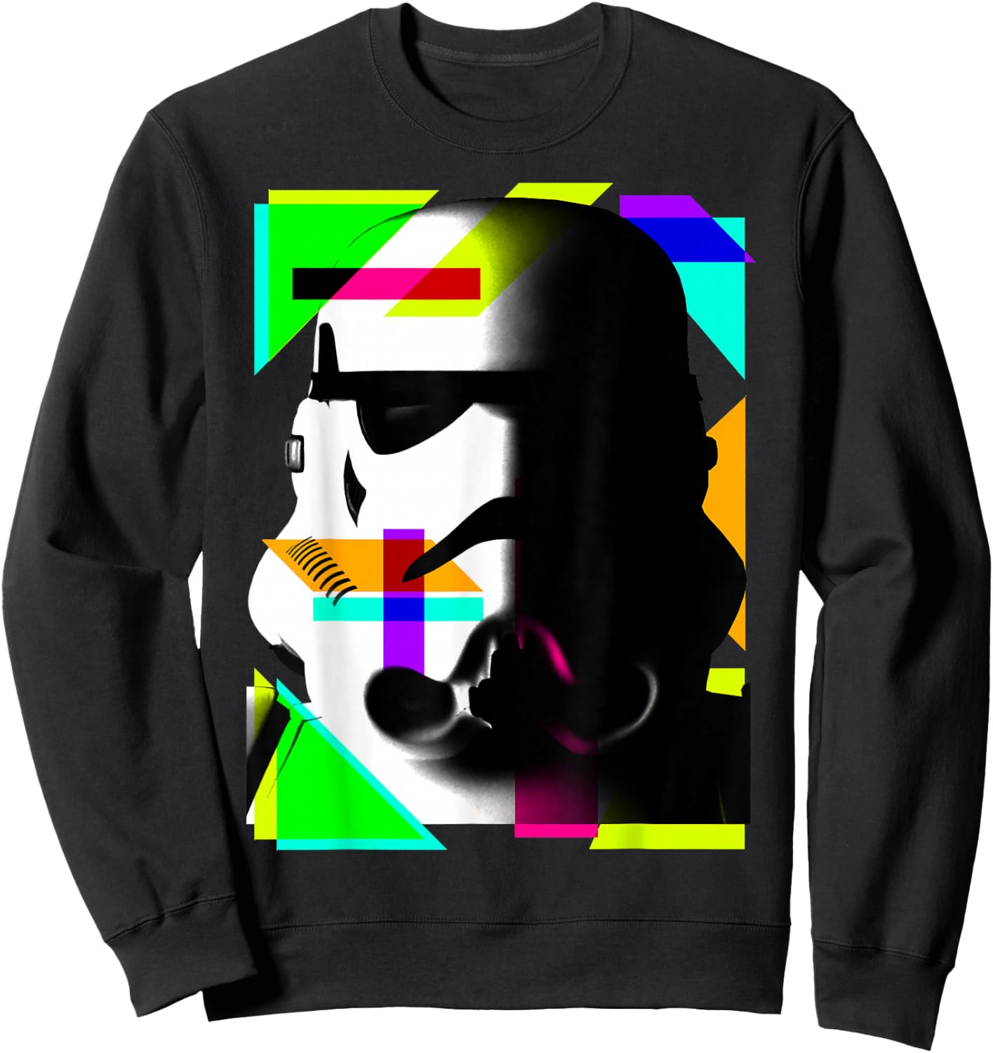 Star Wars Stormtrooper Geometric Neon Shapes Sweatshirt - Sweatshirt | Black