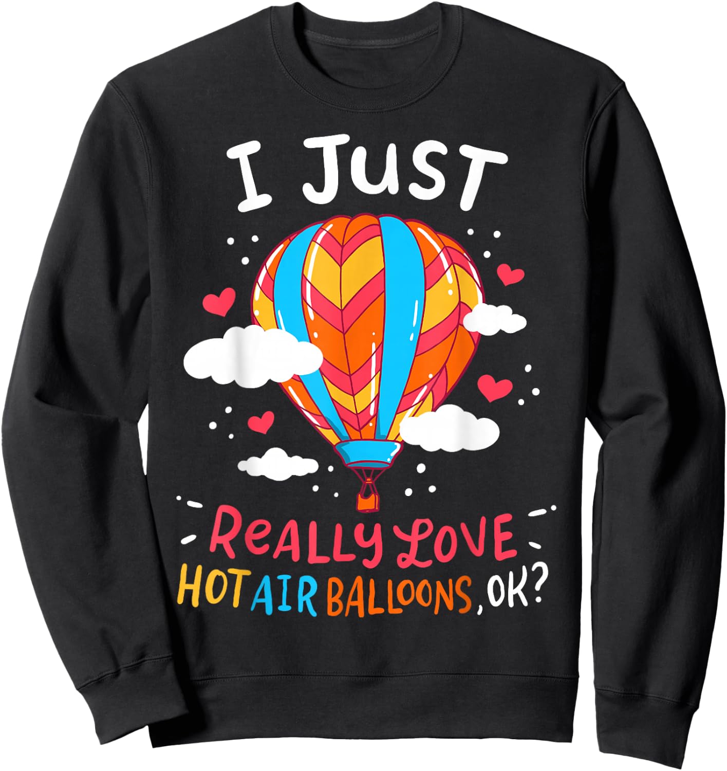 Hot Air Balloon Sweatshirt - Sweatshirt | Black