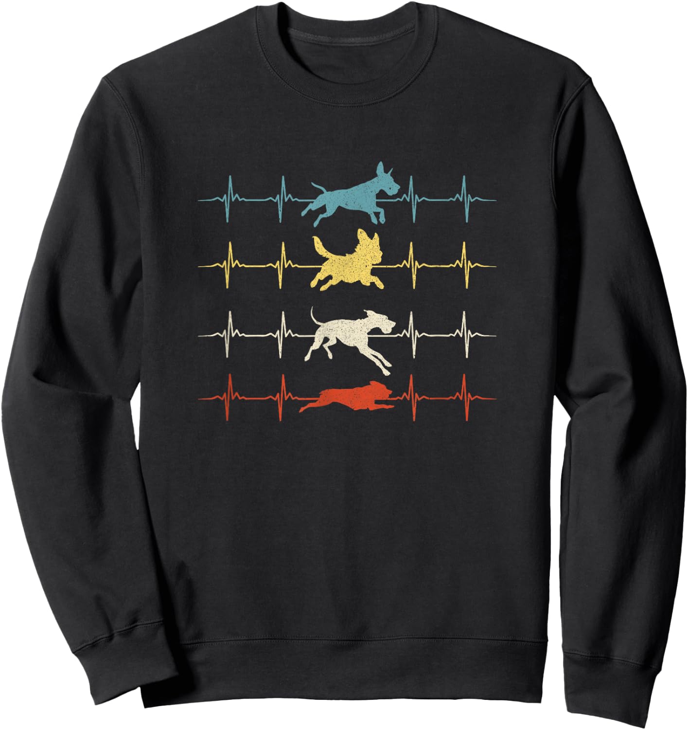 Flyball Dog Sport Flyball Heartbeat Sweatshirt - Sweatshirt | Black