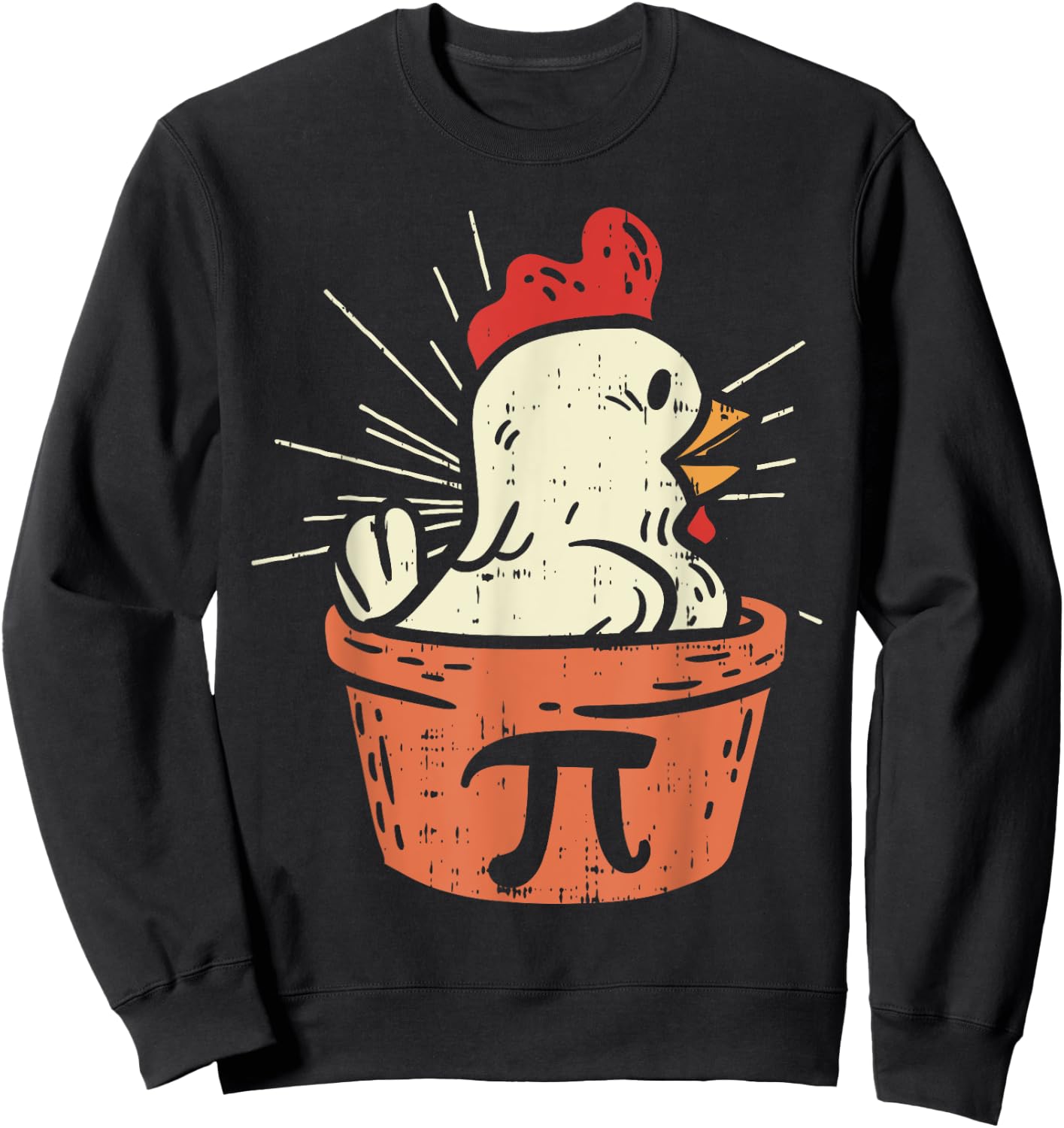 Funny Chicken Pot Pi Shirt Day Pie Math Lover Geek Gift 3.14 Sweatshirt - Sweatshirt | Black