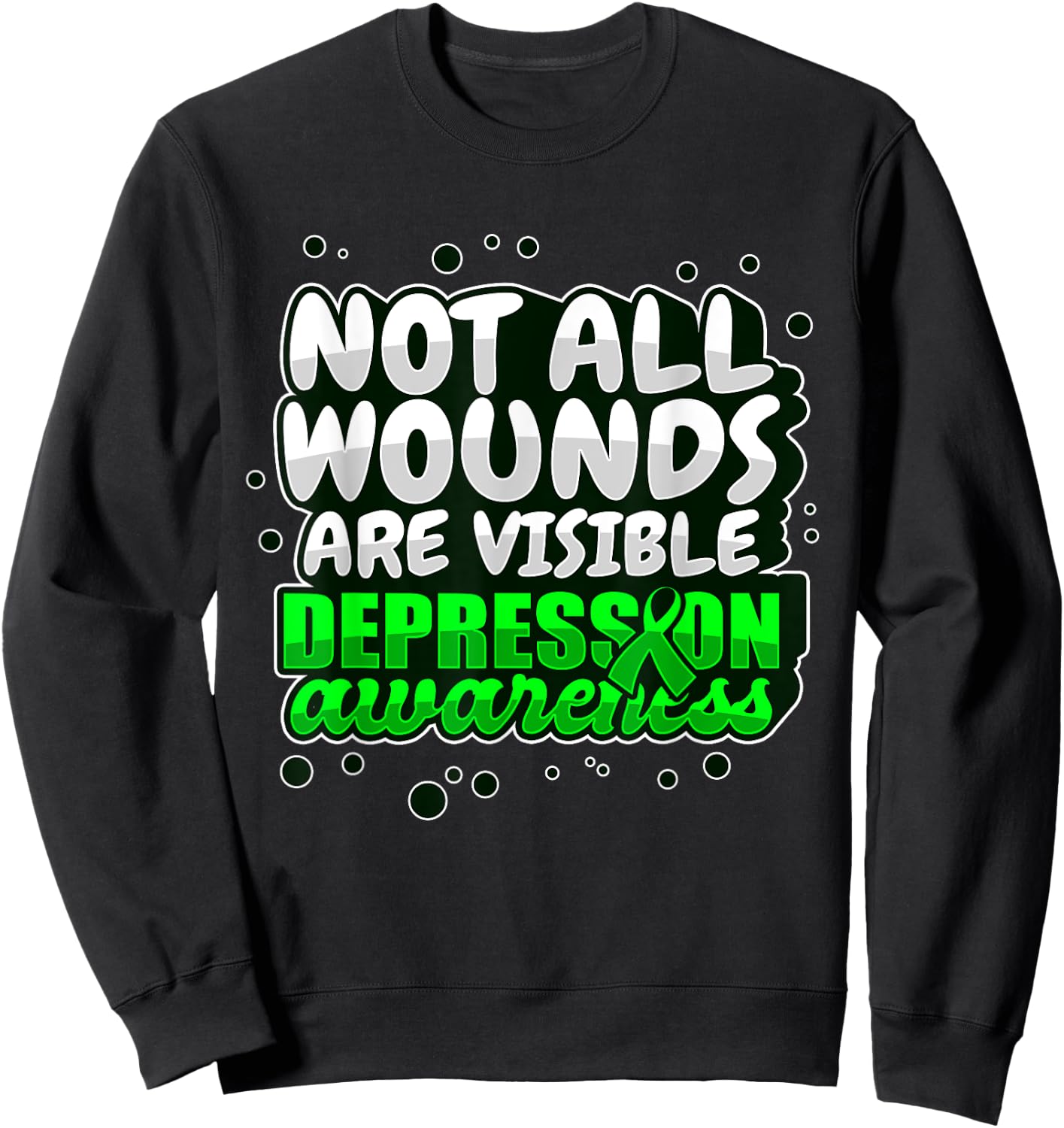 Depression Awareness Shirt Mental Health Support Wounds Wear Sweatshirt - Sweatshirt | Black
