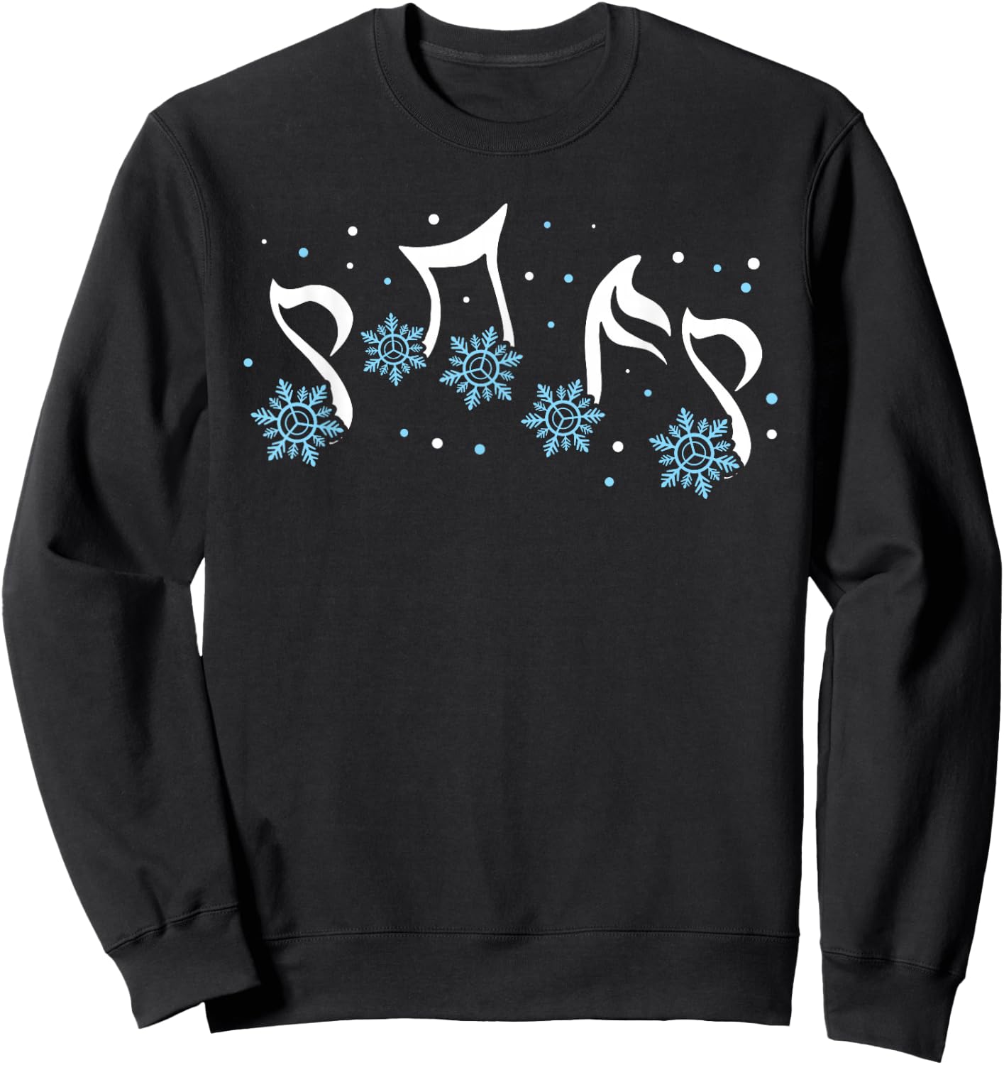 Music Note Snowflakes Winter Christmas Musical Teacher Xmas Sweatshirt - Sweatshirt | Black