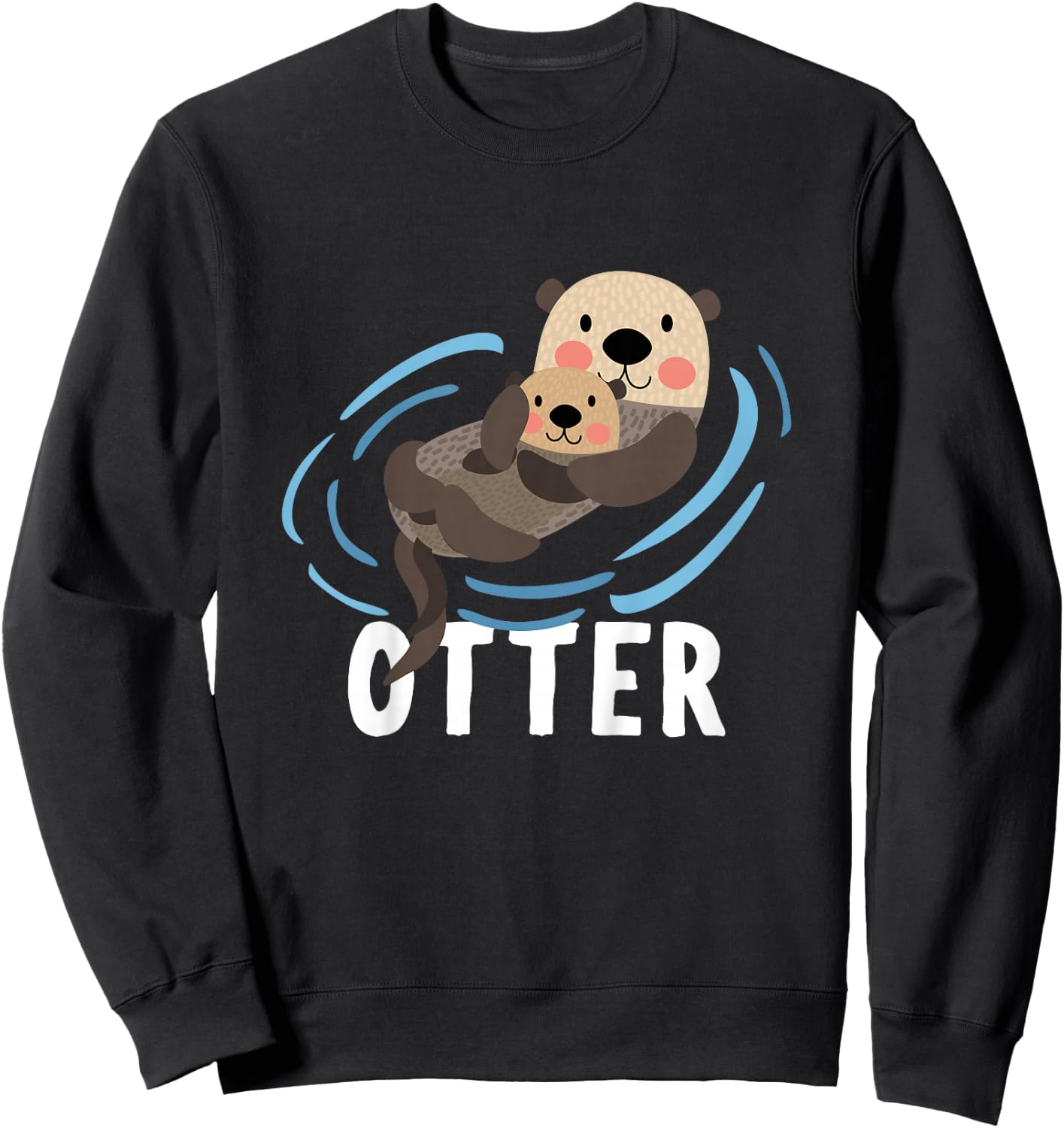 Kids Otter Shirt for Boys Or Girls | Cute Otter Gift Sweatshirt - Sweatshirt | Black