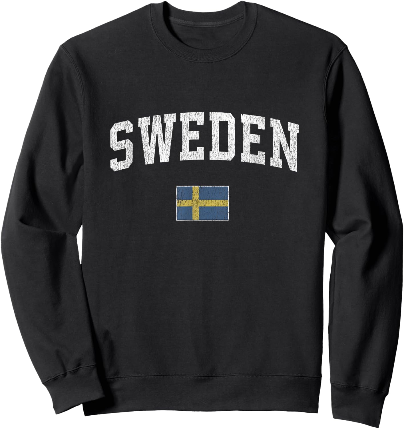 Sweden Vintage Sports Design Swedish Flag Sweatshirt - Sweatshirt | Black