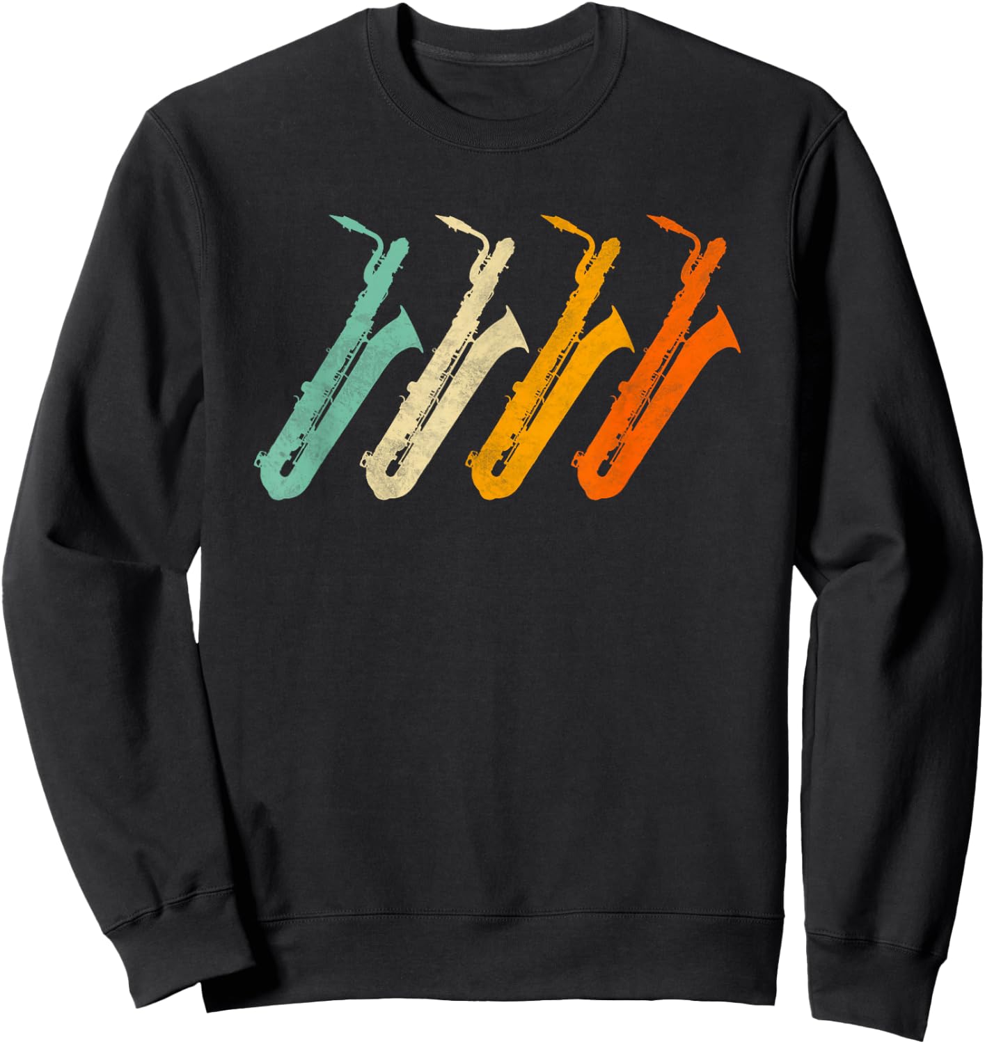 Retro Baritone Saxophone Shirt for Bari Saxophonist Sweatshirt - Sweatshirt | Black