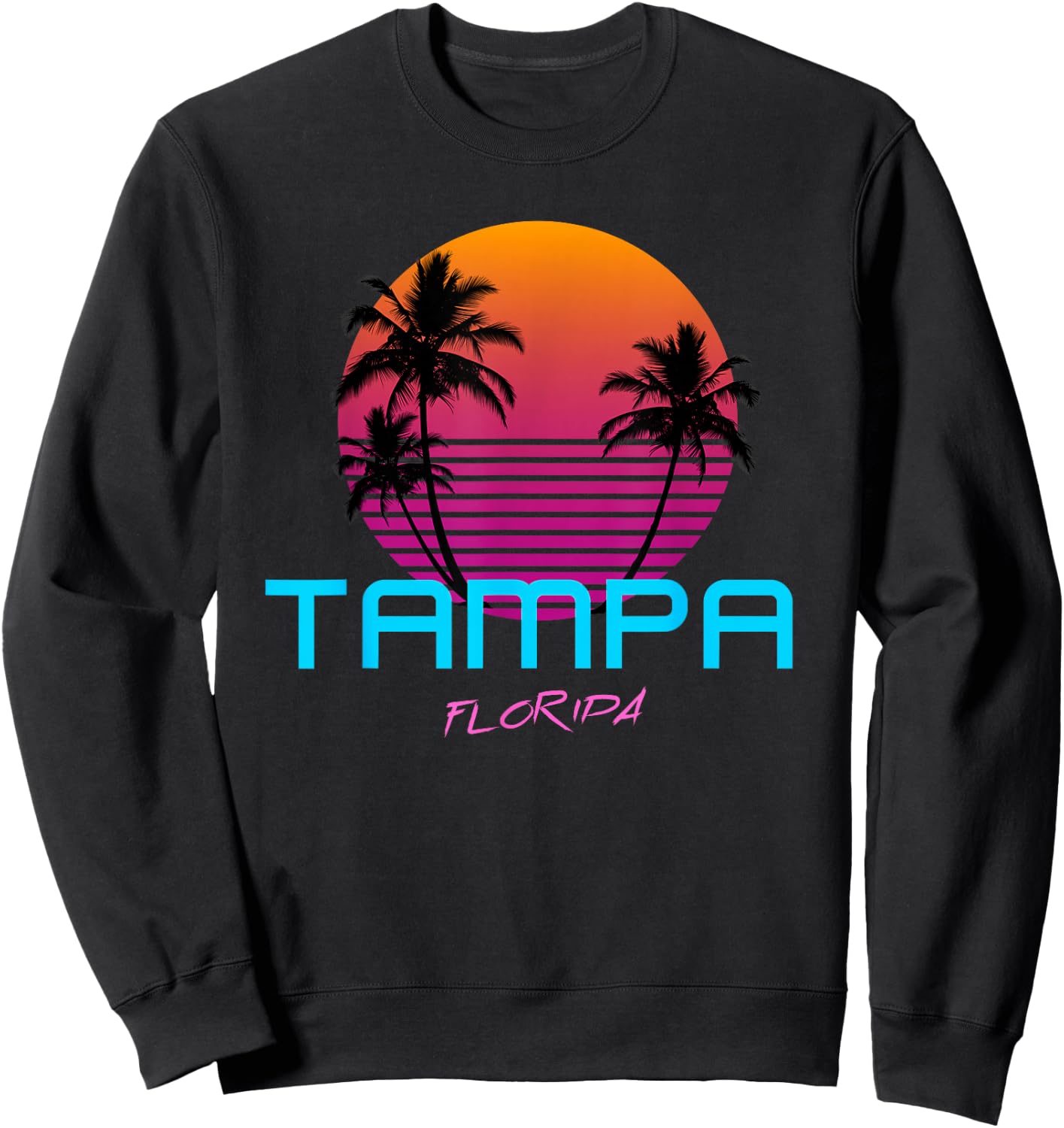 Tampa Florida Retro 80s Sweatshirt - Sweatshirt | Black